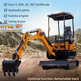 出口HT18工程挖掘机 工程施工家用农用挖机hydraulic excavator